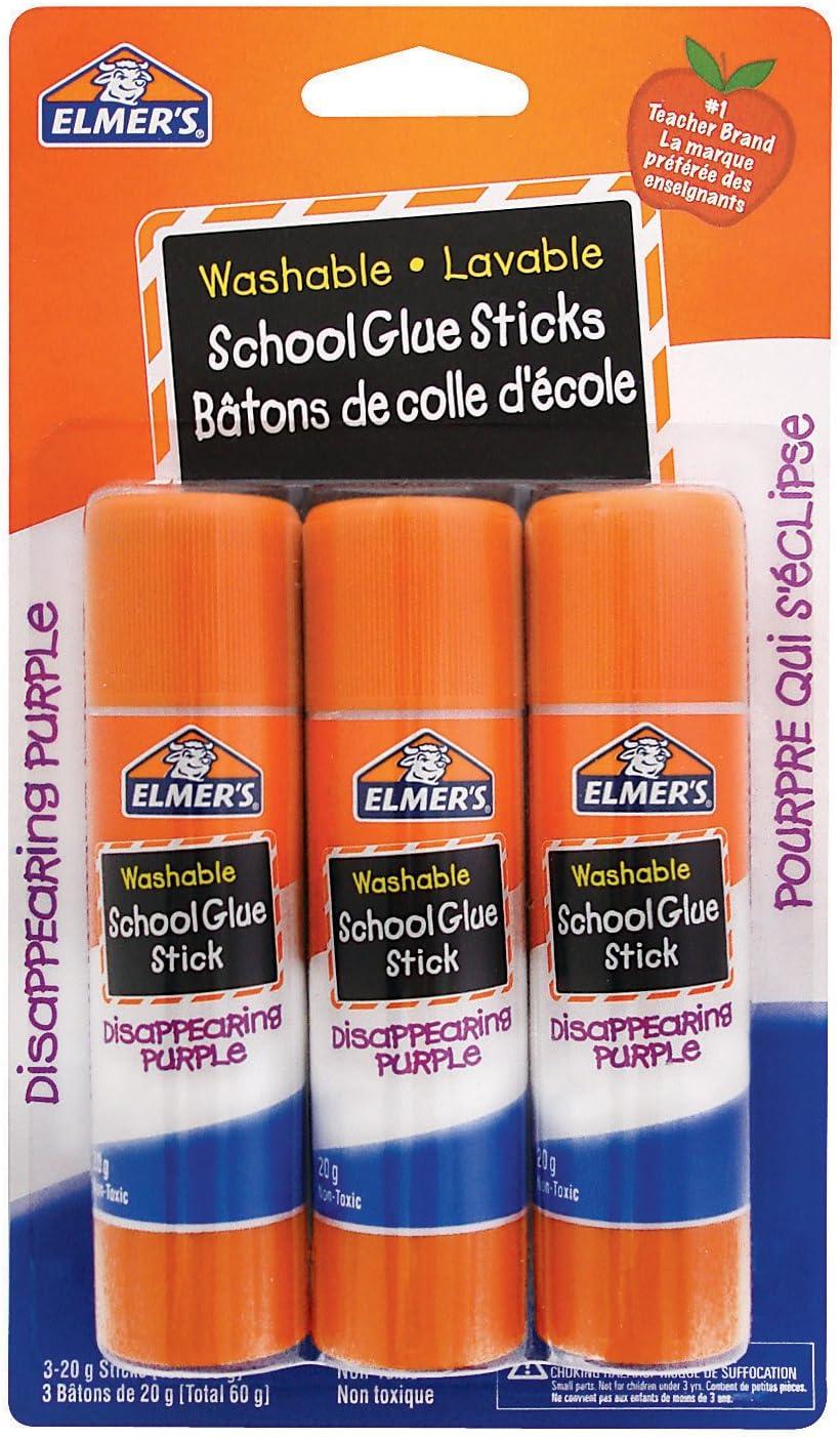 elmer s disappearing purple school glue stick 20g 0 7-ounce each 3-pack 61666q  elmer's b00ggbi5ao