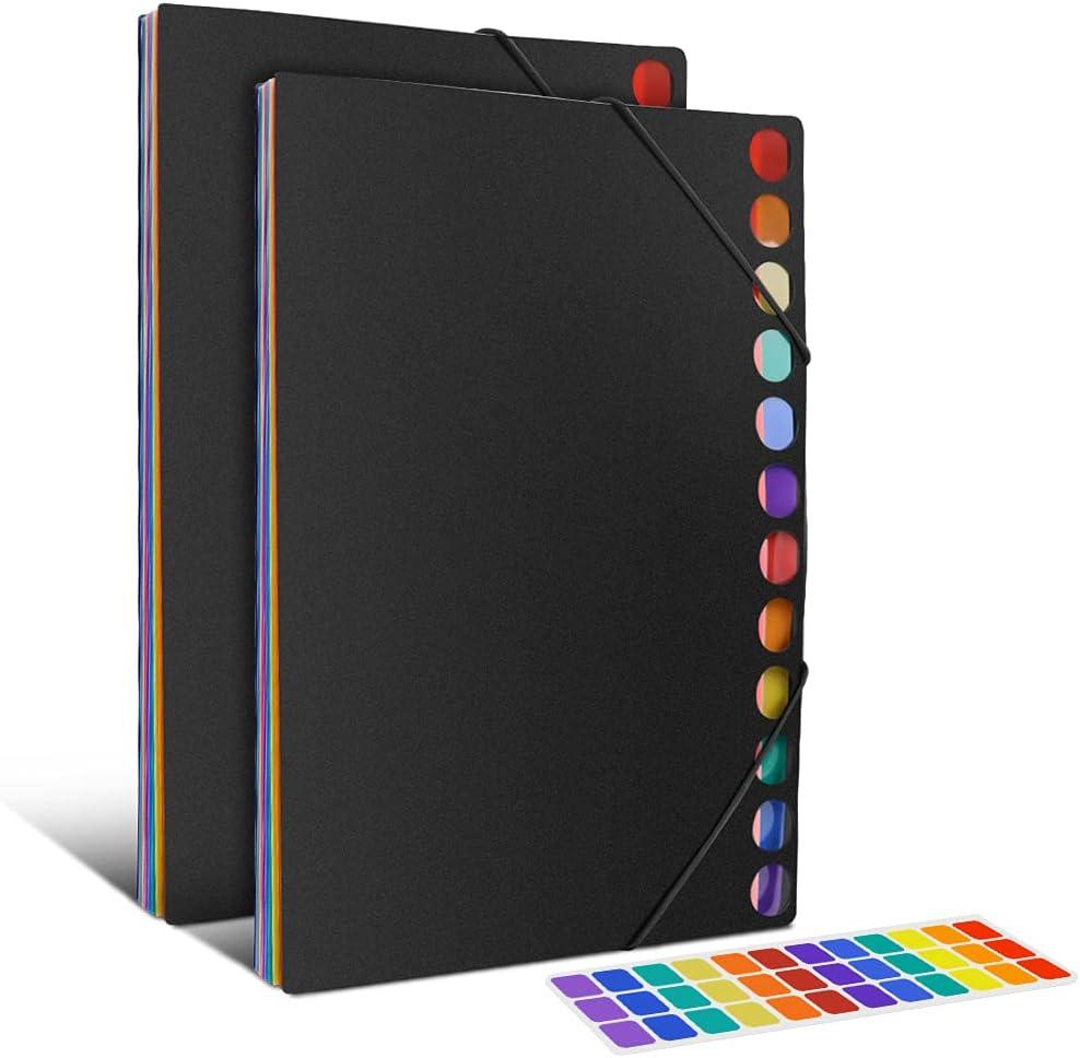 24 pockets folder organizer notebook expandable file folder a4 letter size plastic paper organizer 2pack 