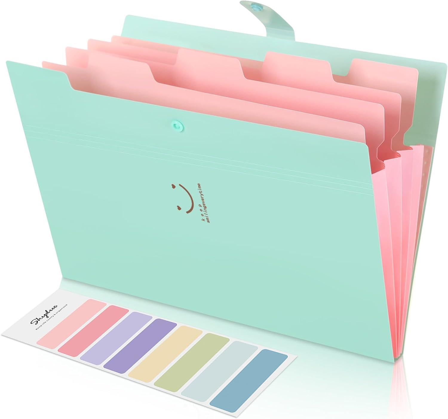 skydue letter a4 paper expanding file folder pockets accordion document organizer jade  skydue b01n3m1we1
