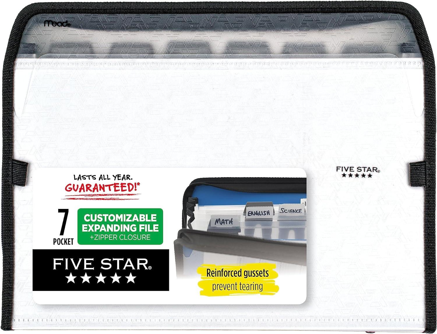 five star 7-pocket customizable expanding file 13 75 x 10 75 inches white 72508  five star b00jix4ora