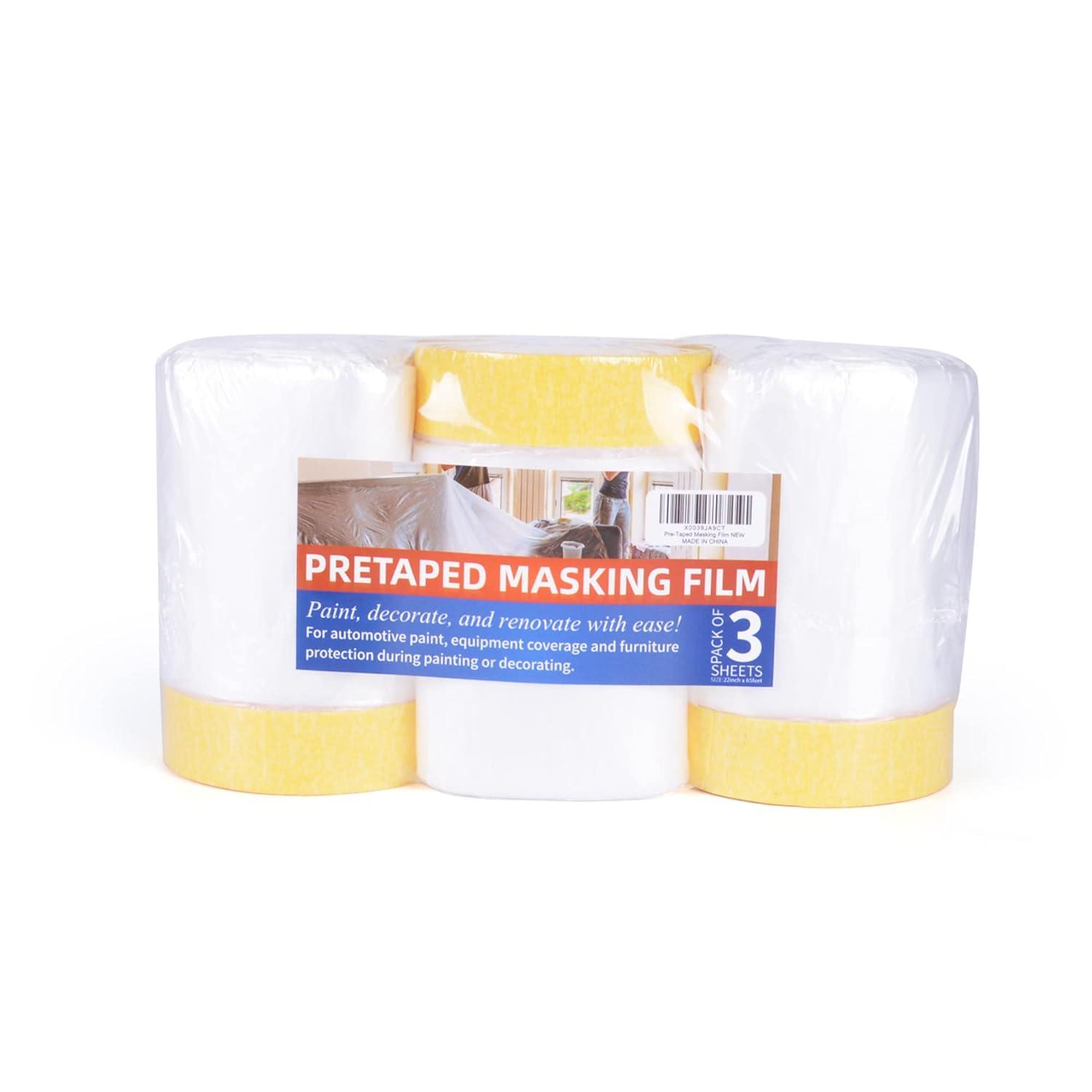 tapebear pre-taped masking film tape and drape plastic sheeting roll automotive painters masking tape film