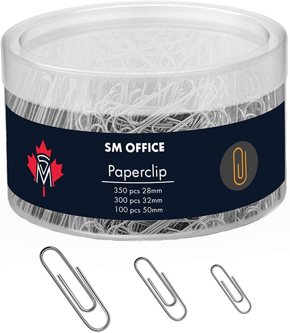sm office 750 pcs assorted paper clips – jumbo paper clips – heavy-duty paper clips for school office and