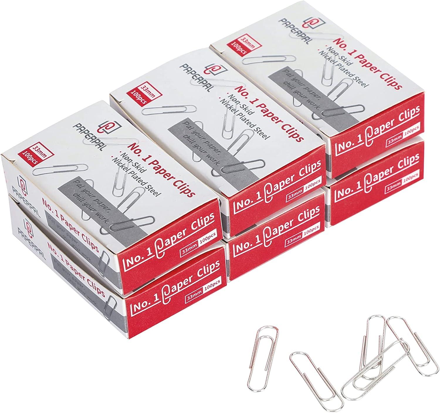 paperpal #1 nonskid paper clips 600 medium paper clips 6 boxes of 100 each paperclips for office school and