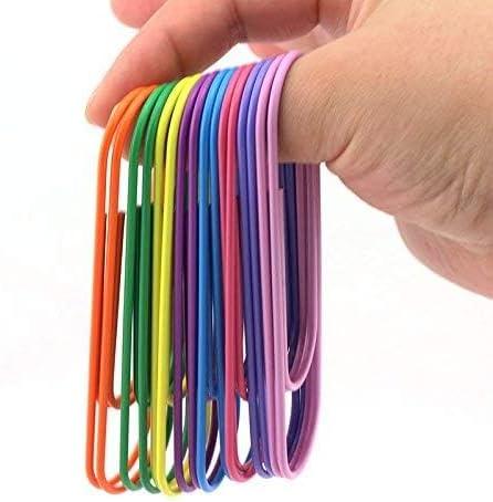 RuiLing 40-Pack 4 Inches Mega Large Paper Clips - 8 Colors Per Color 5pcs 100mm Cute Paper Needle Multicolor Bookmark Office Supply Accessories