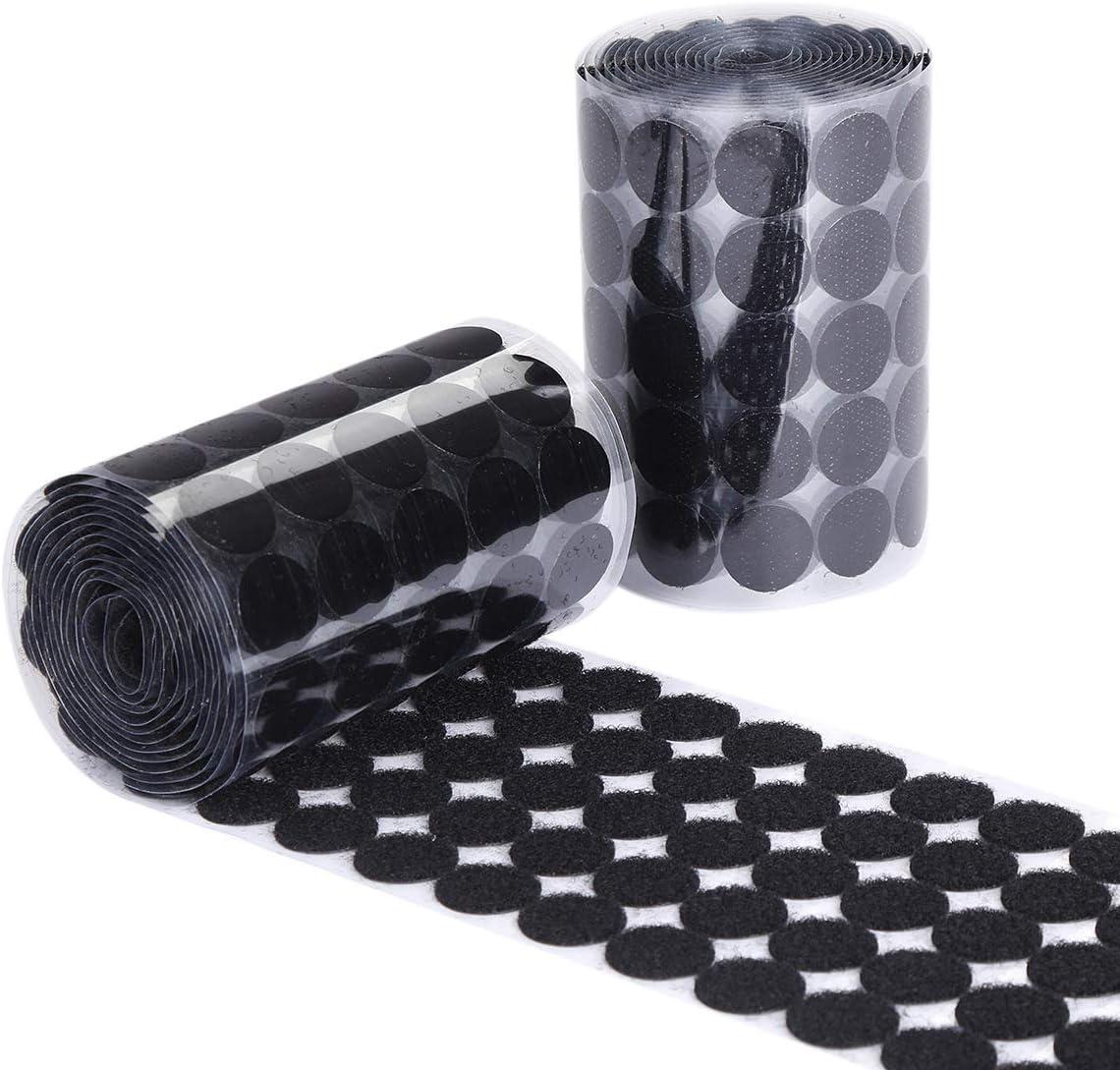 sticky back coins black self adhesive dots 1000pcs 500 pairs 3/5 diameter hook and loop dots taps perfect for