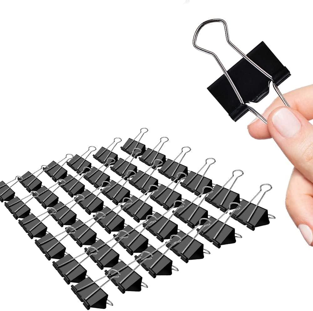 binder clips 120 pack 1 inch standard 25mm clamps black medium binder paper clips medium size medium paper