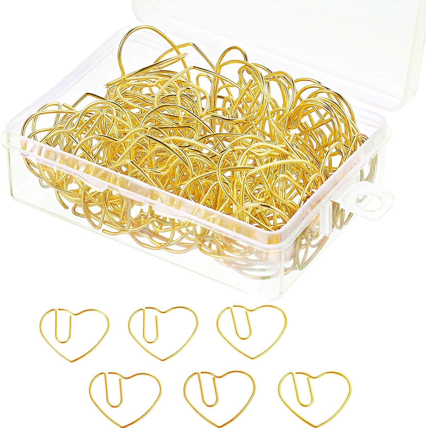 100 pieces 3 cm love heart shaped small paper clips bookmark clips for wedding marriage office school home