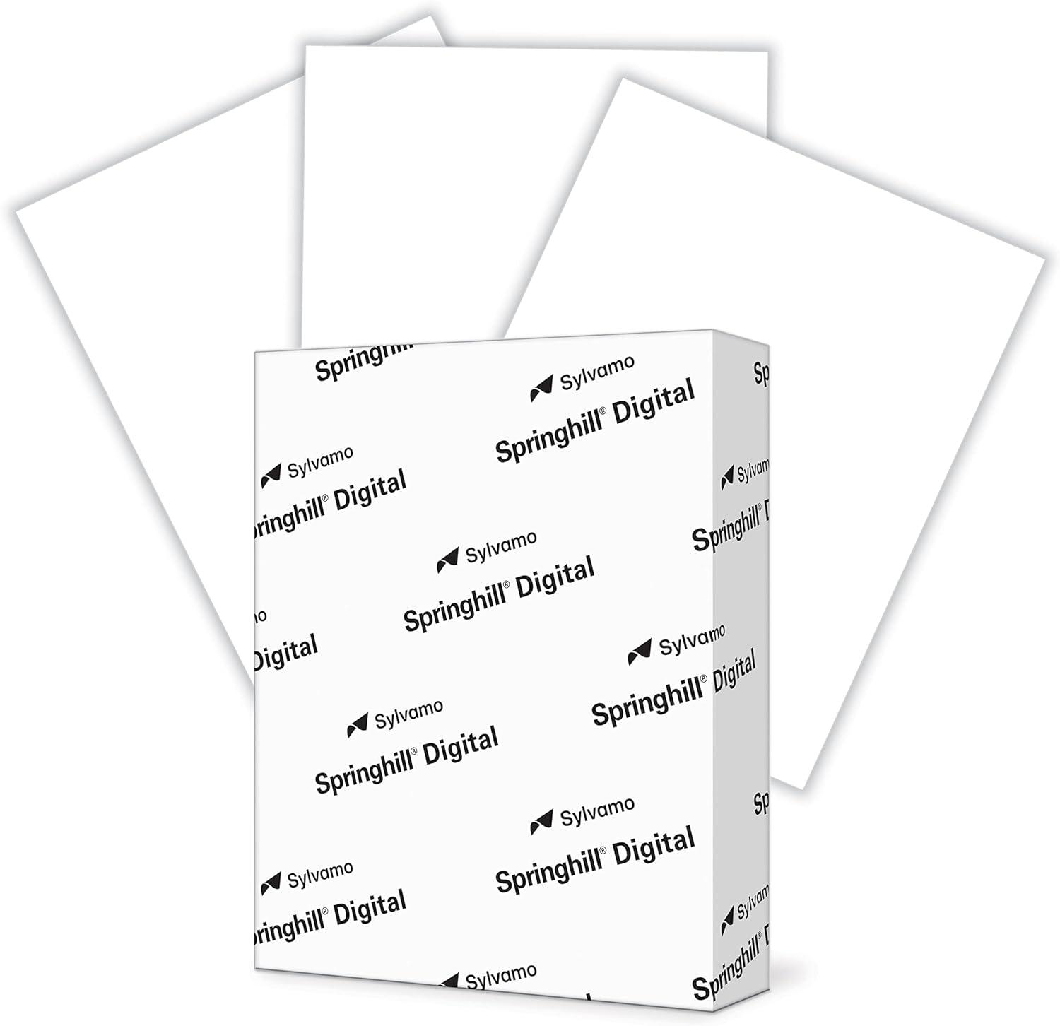 springhill cardstock paper white paper 90lb 163gsm 8 5 x 11 92 bright 1 ream / 250 sheets - index card stock
