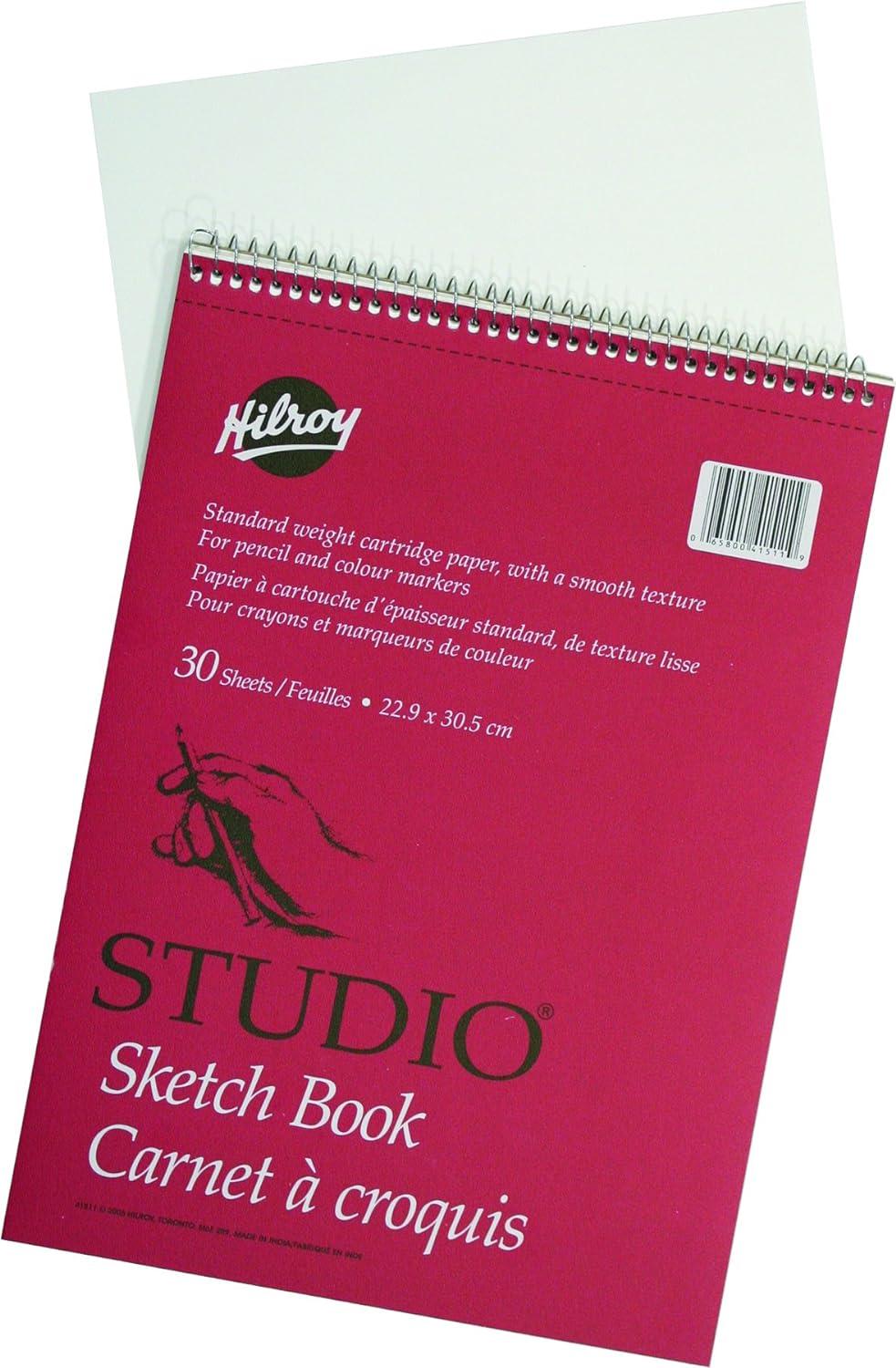 hilroy studio coil sketch book 9 x 12 inches 30 sheets white 41511  hilroy b007z7nwqu