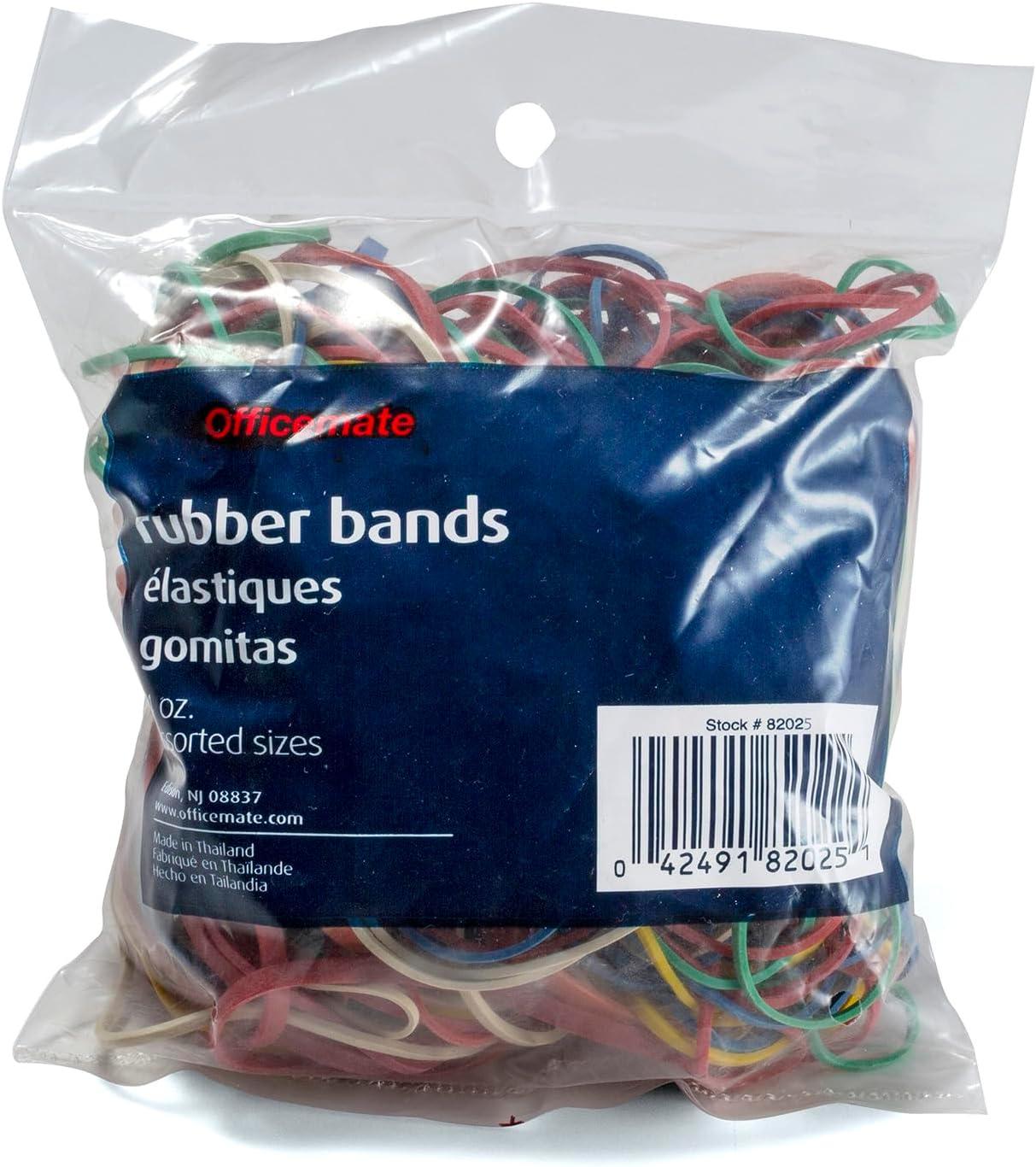officemate assorted size and color rubber bands 4 oz 82025 0 05 x 5 75 x 1 75 inches  officemate b07qjh4nyq