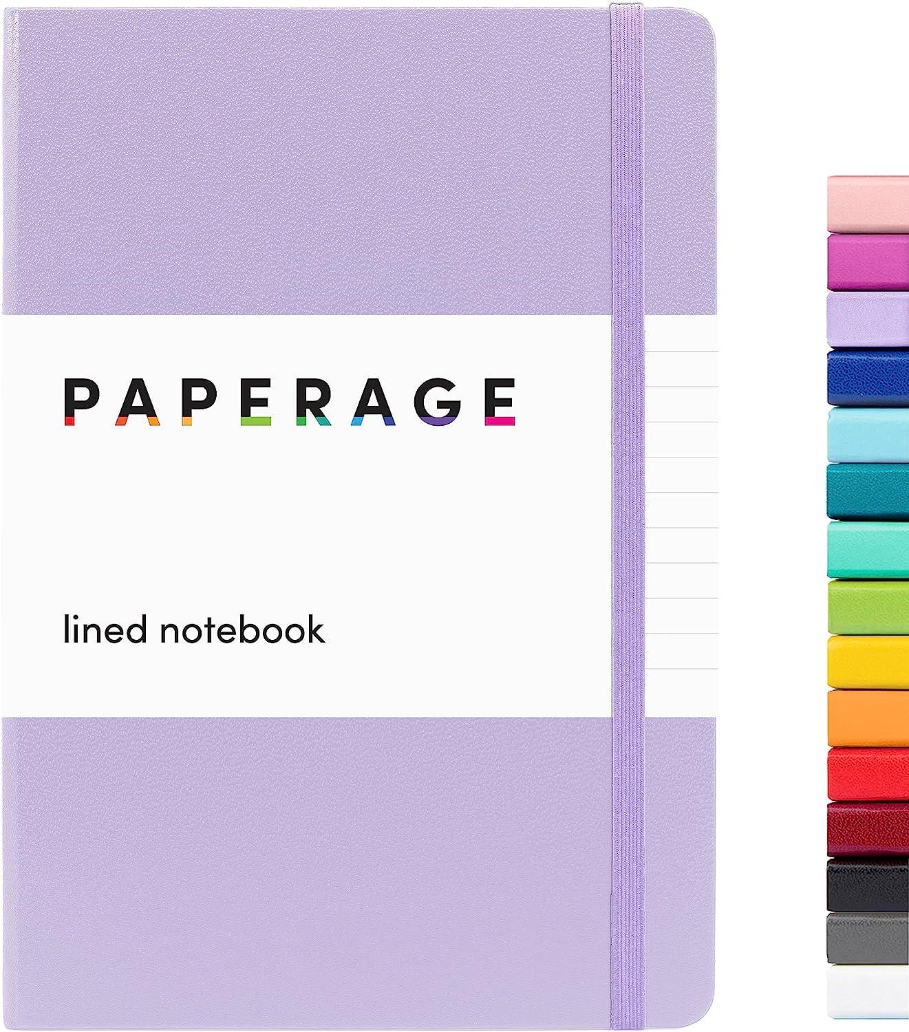 paperage lined journal notebook lavender 160 pages medium 5 7 inches x 8 inches - 100 gsm thick paper 