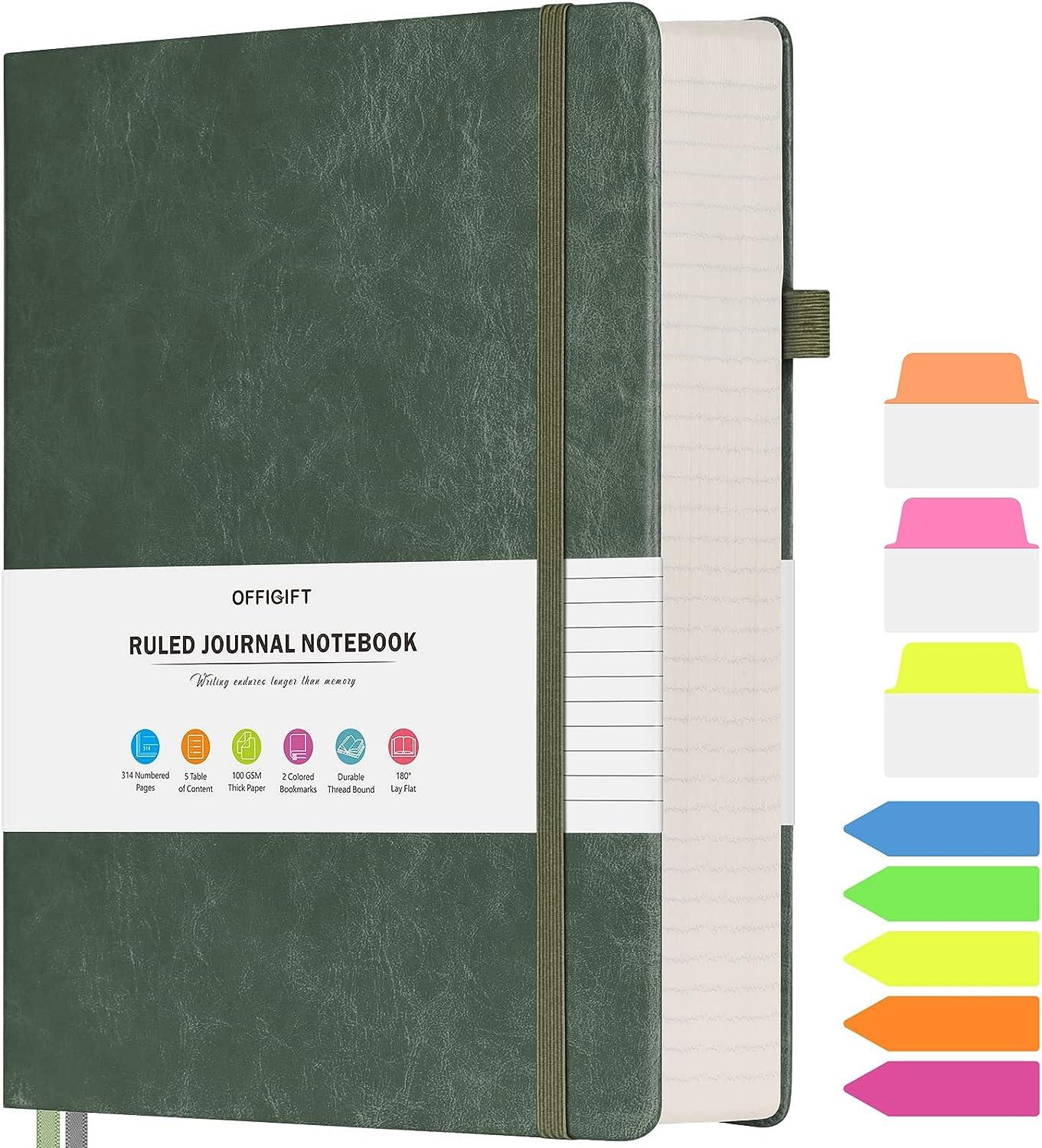 lined journal notebook large a5 college ruled notebook 314 numbered pages work notebook with index stickers