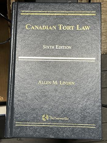 canadian tort law 6th edition allen m linden 0433403772, 978-0433403777