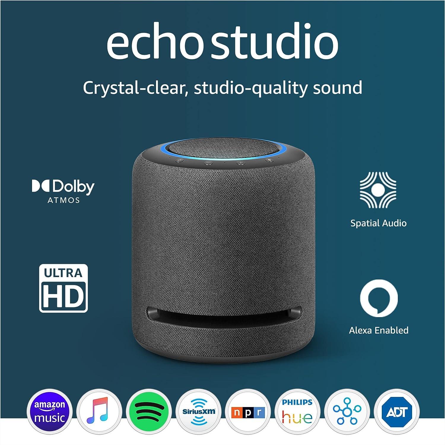 echo studio our best-sounding smart speaker ever - with dolby atmos spatial audio processing technology and