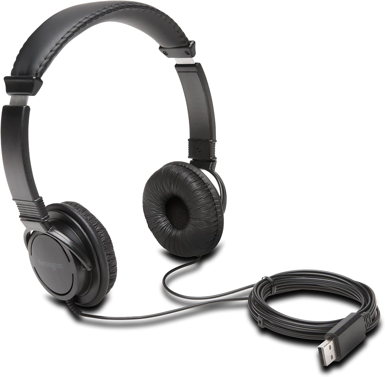 kensington usb-a hi-fi headphones k97600ww black  kensington b07f2qf1p4