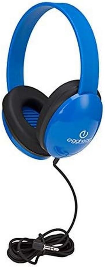 egghead heavy-duty kids headphones w/tangle-free fabric cord pack of 10 blue 3 5 mm plug  egghead b07f16wpgz