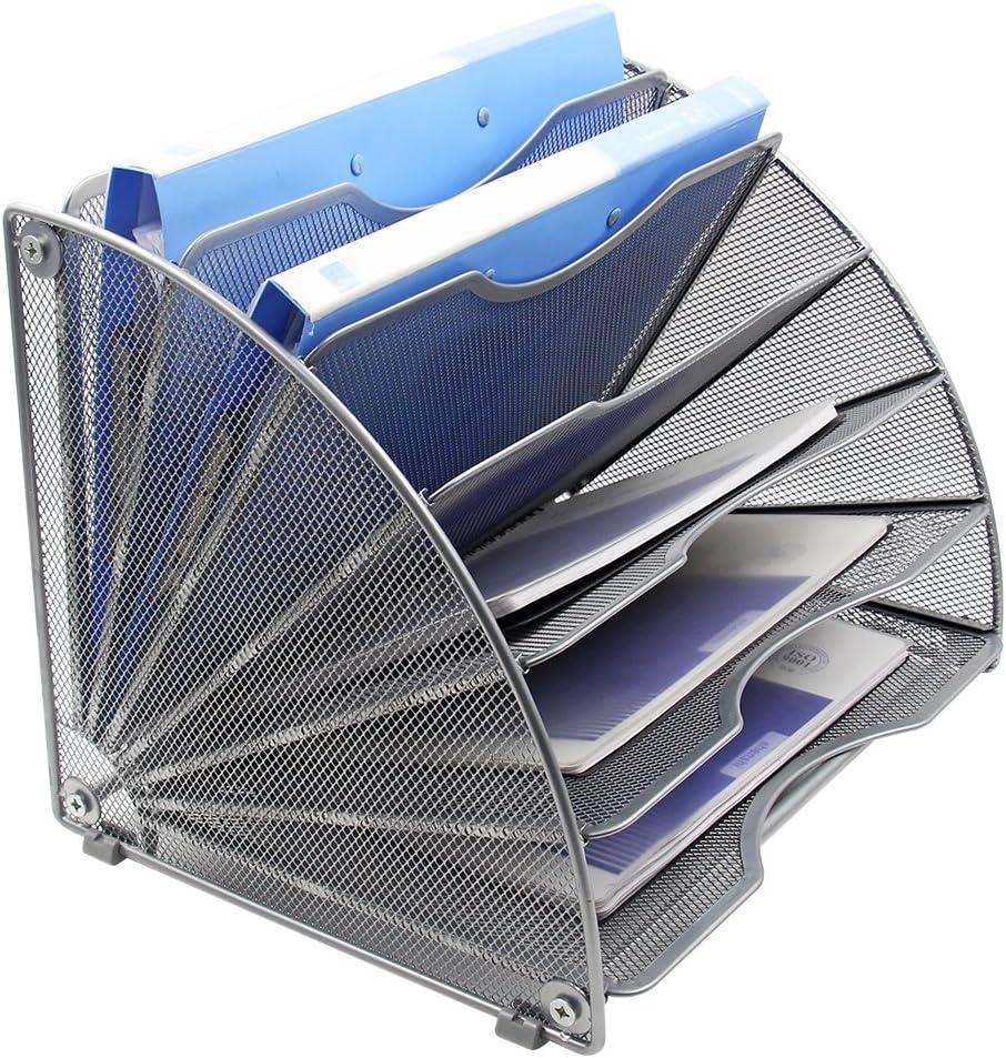 easypag desk file organizer 6 compartment fan-shaped filing paper holder  easypag b0743bsttf