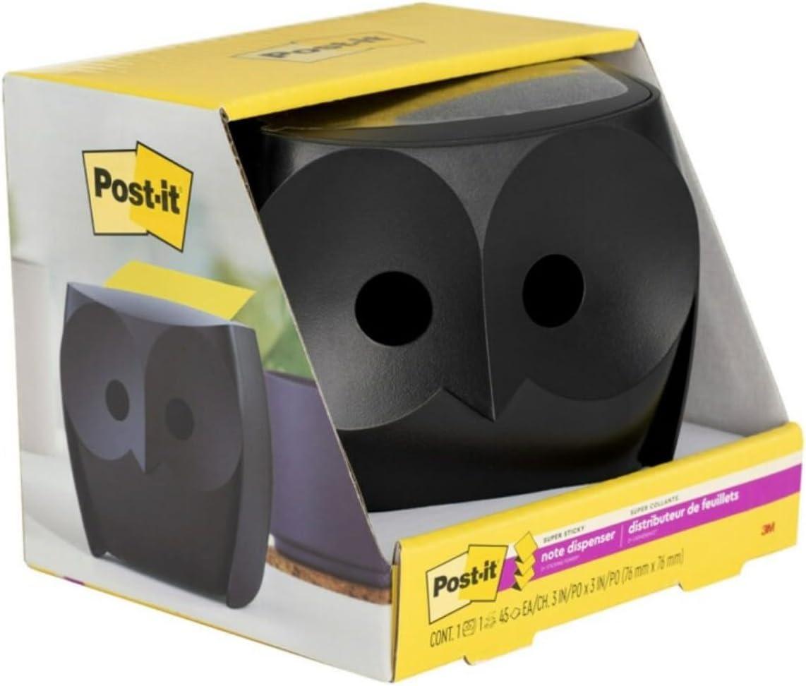 post-it owl note dispenser includes 1 pad of post-it 3 in x 3 in super sticky dispenser pop-up notes 45