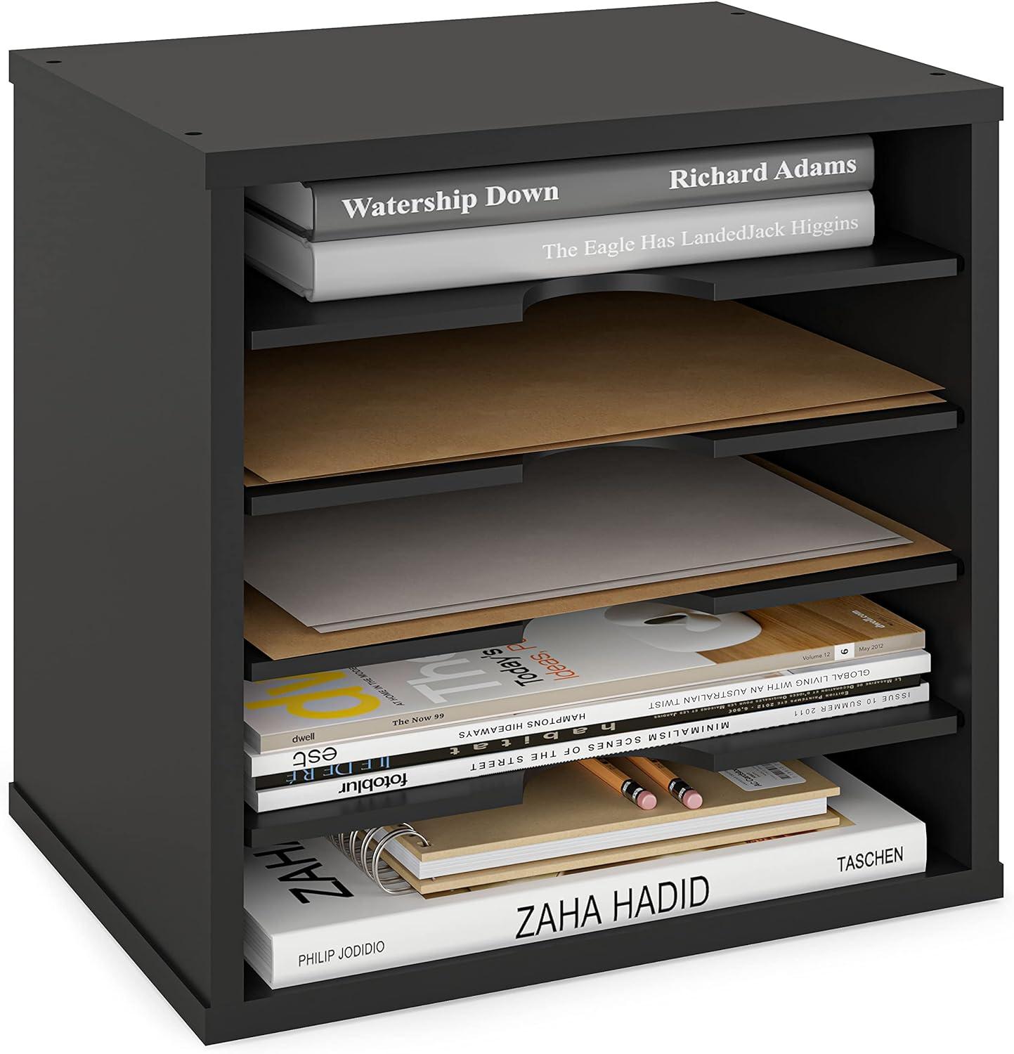 ballucci file organizer paper sorter 5 tier adjustable shelves office desk organizer 13 5/8
