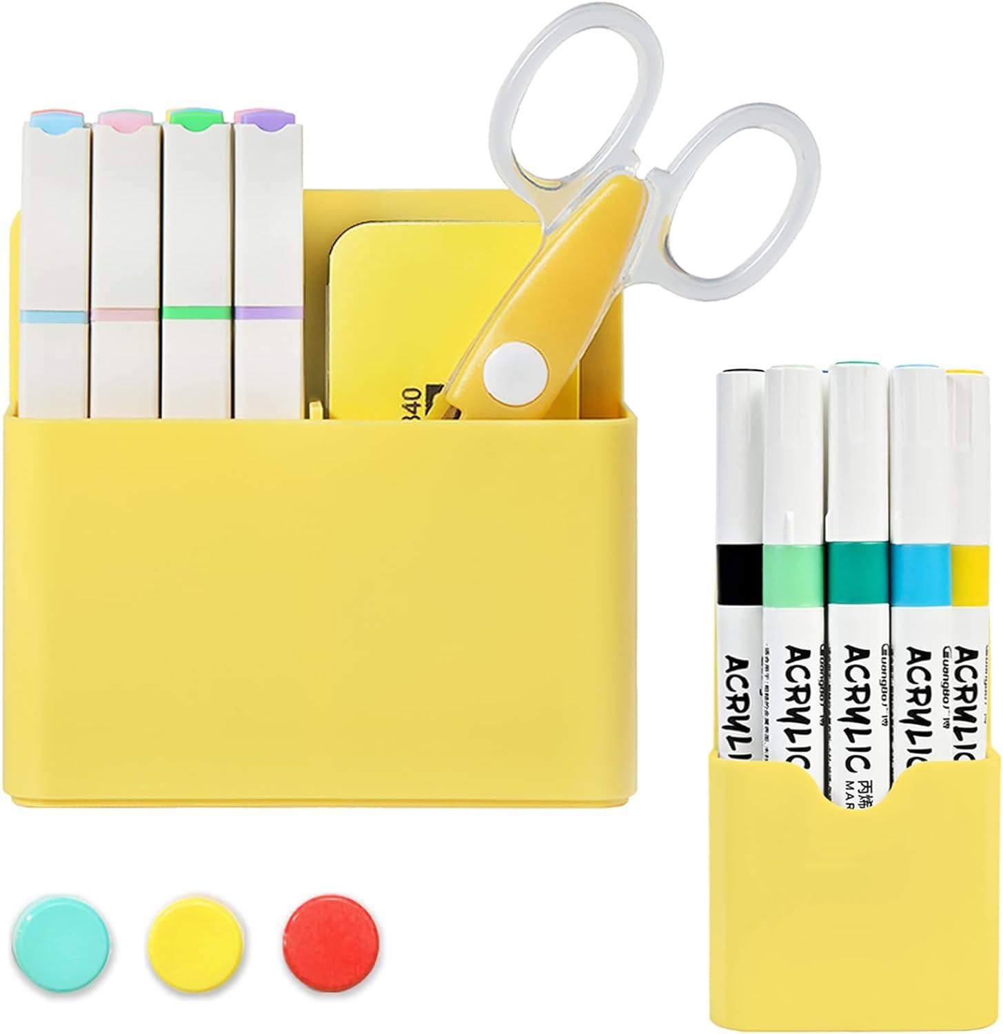 2 pack magnetic dry erase marker holder magnetic pen and eraser holder with compartments for whiteboard 