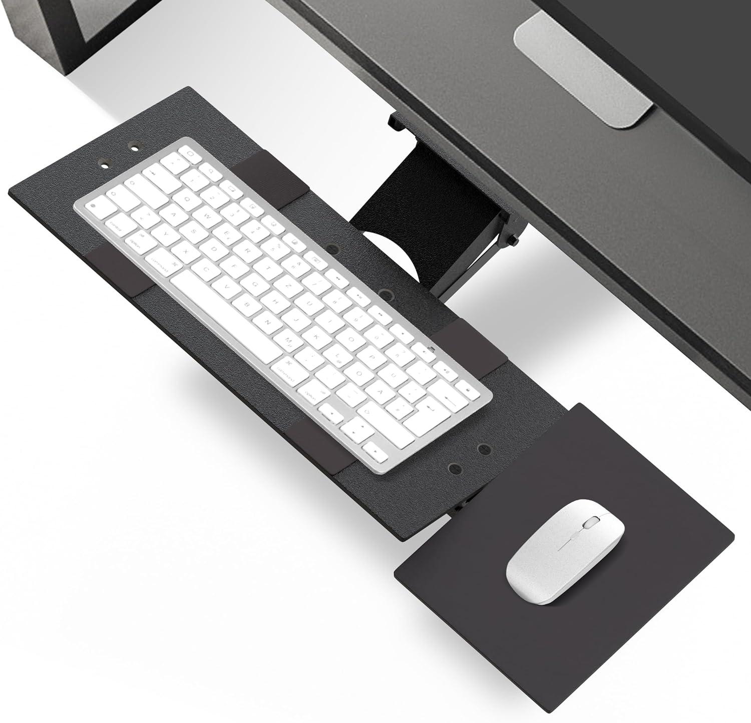 kt1 ergonomic keyboard tray under desk keyboard tray slide out with adjustable height and tilt - easy to