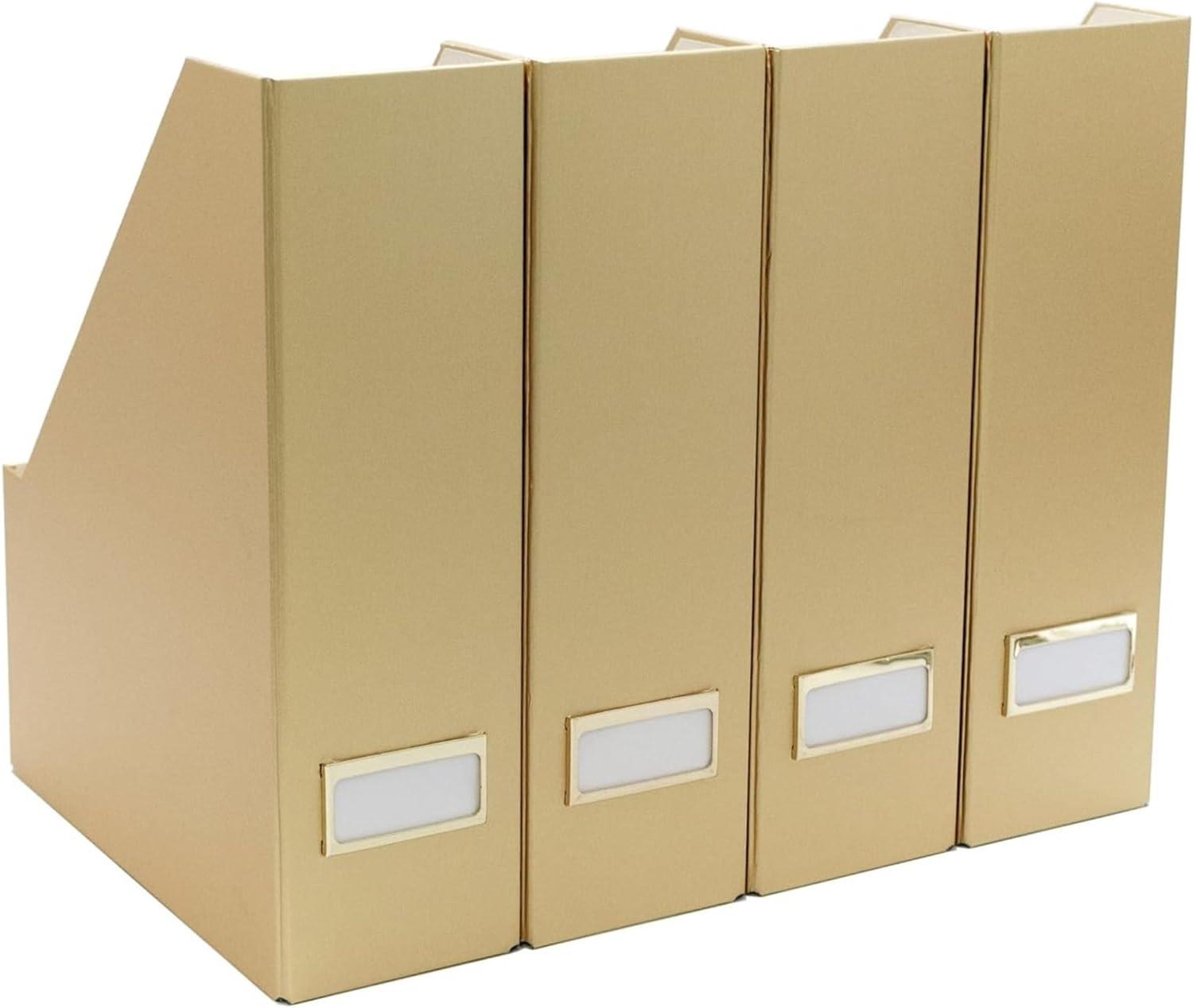 gold magazine file holder - gold office organizer set of 4 gold magazine holders - gold file folder holder 