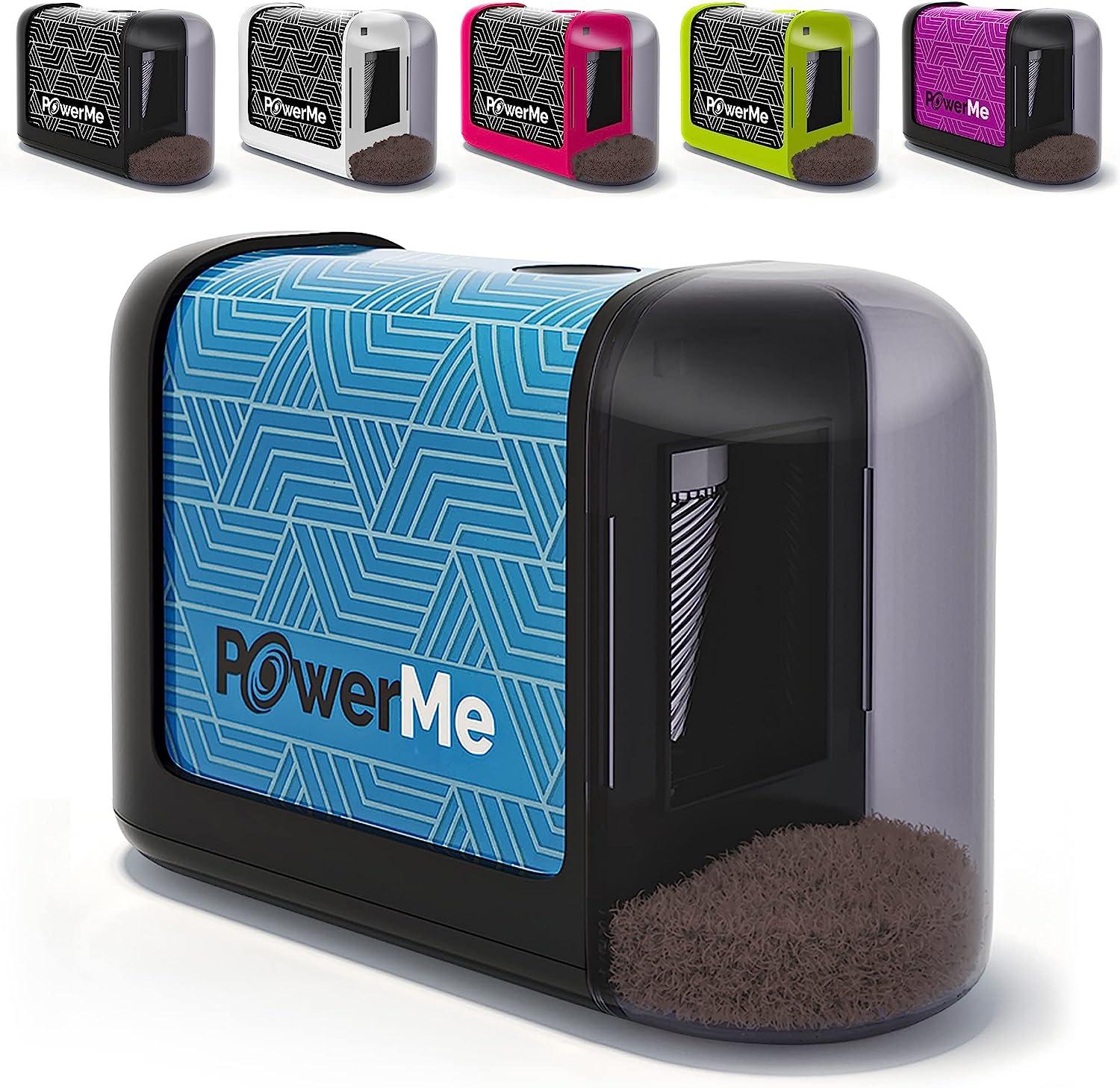 powerme electric pencil sharpener - battery operated for home office school artist students  powerme