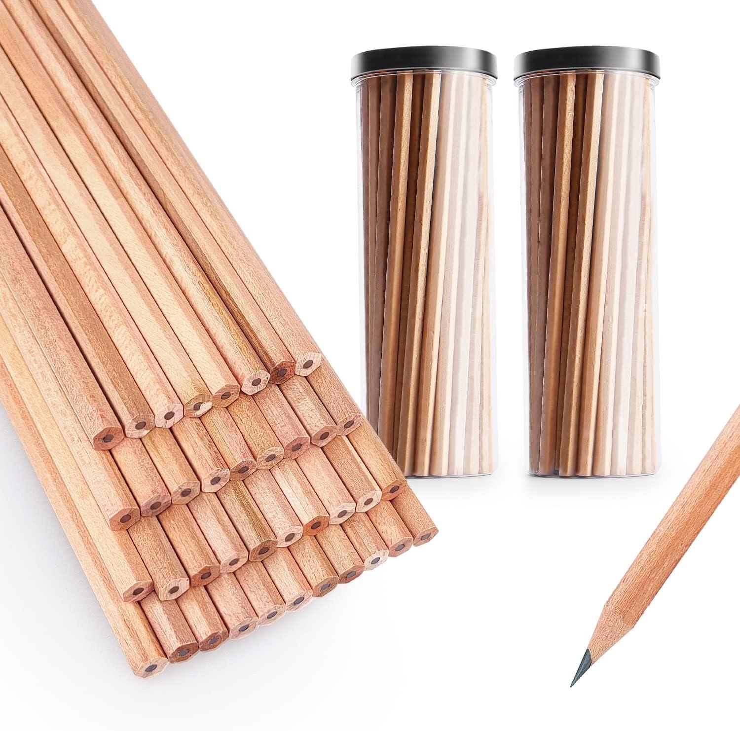 hb pencil - 50 pcs bucket packed natural wooden hexagonal pencils higher hardness for writing drawing