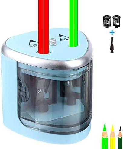 the blue pencil sharpener for kids teachers artists battery operated sharpener and double hole electric