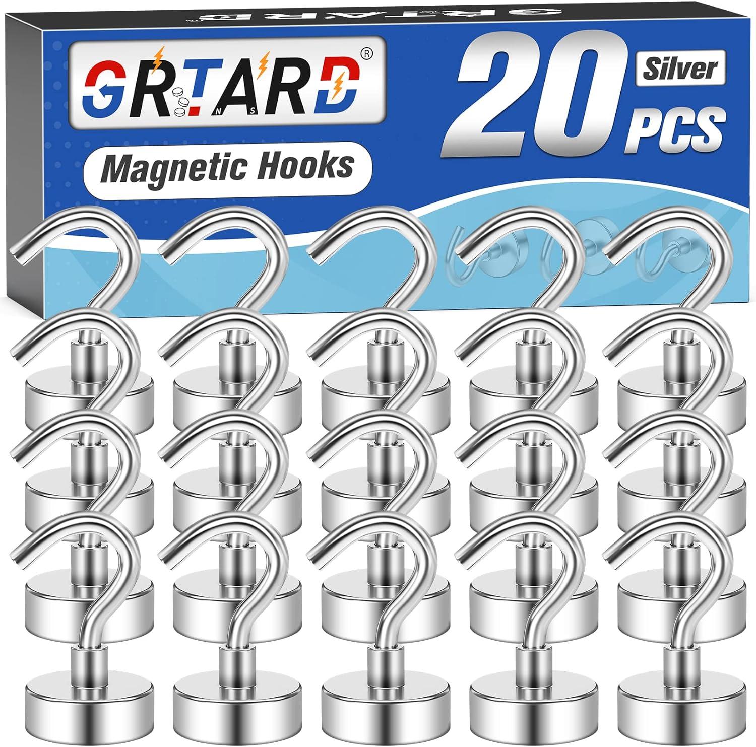 grtard magnetic hooks heavy duty neodymium magnet hooks strong magnetic hooks for hanging magnets with hooks 