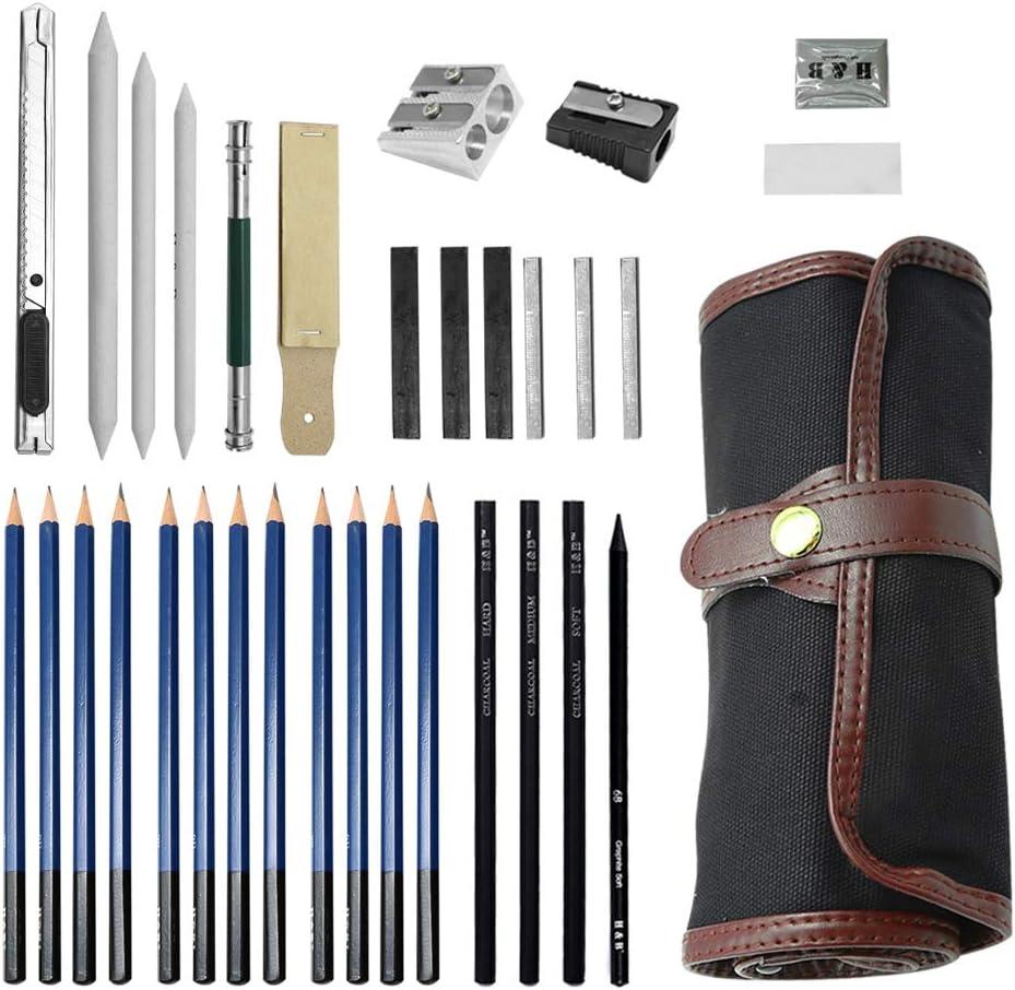 professional sketch and drawing art tool kit pencil graphite charcoal craft knife pencils set supply for
