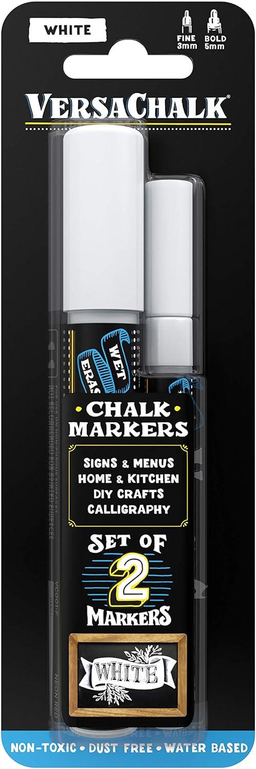versachalk white chalkboard chalk markers - wet erase dustless chalk ink paint marker for blackboard 