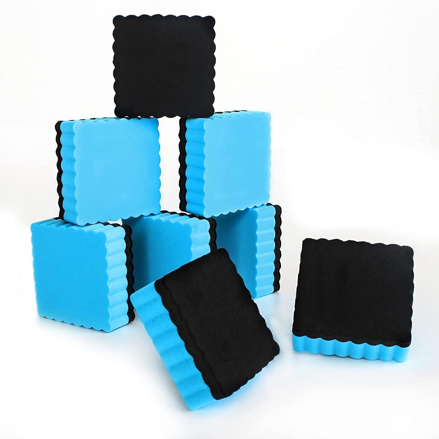8 pack non-magnetic whiteboard dry eraser chalkboard eraser cleaner for classroom office 5 x 5cm blue 
