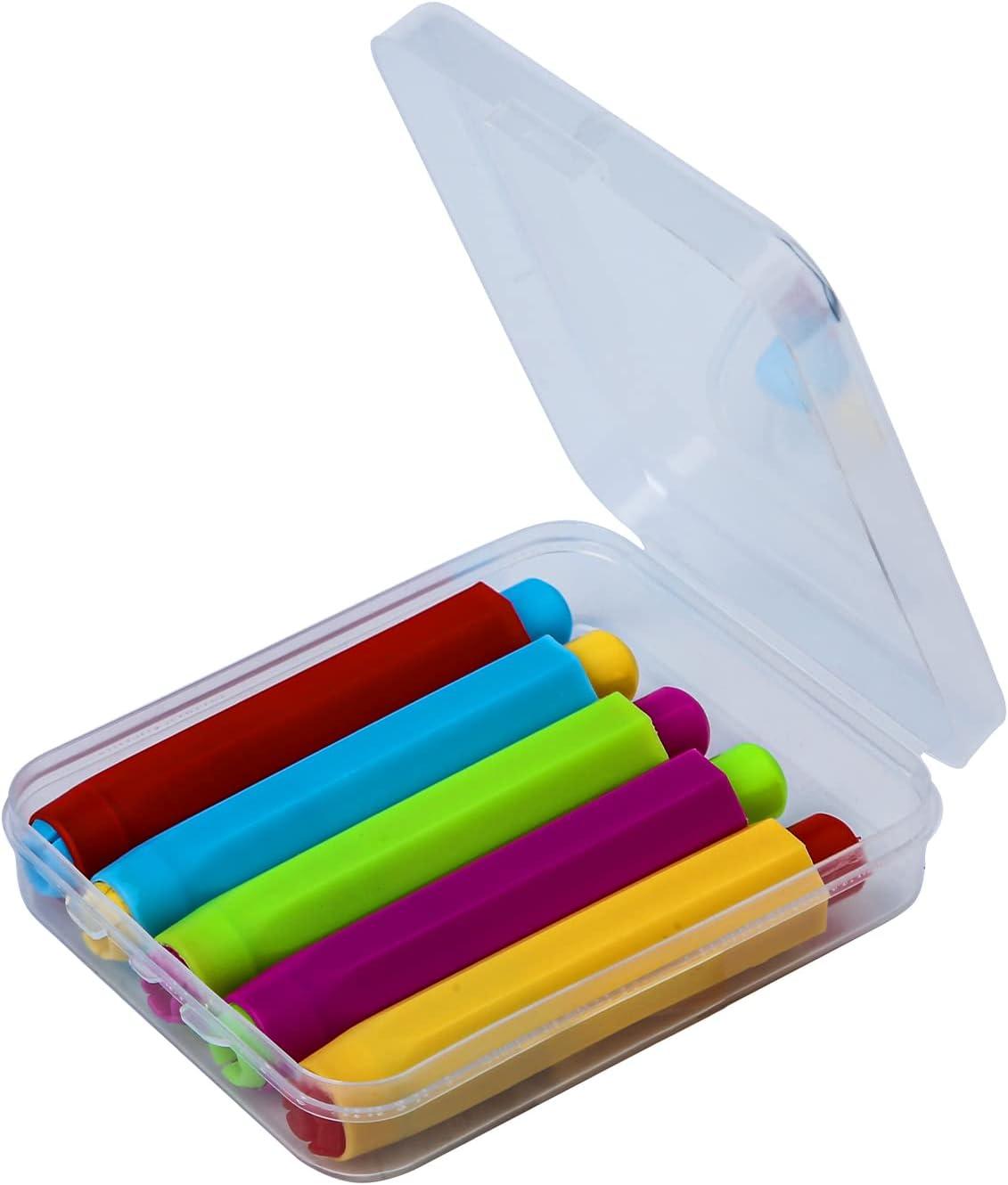 5pcs chalk holders adjustable chalk holder with storage hard case chalk holder stick in red pink blue yellow