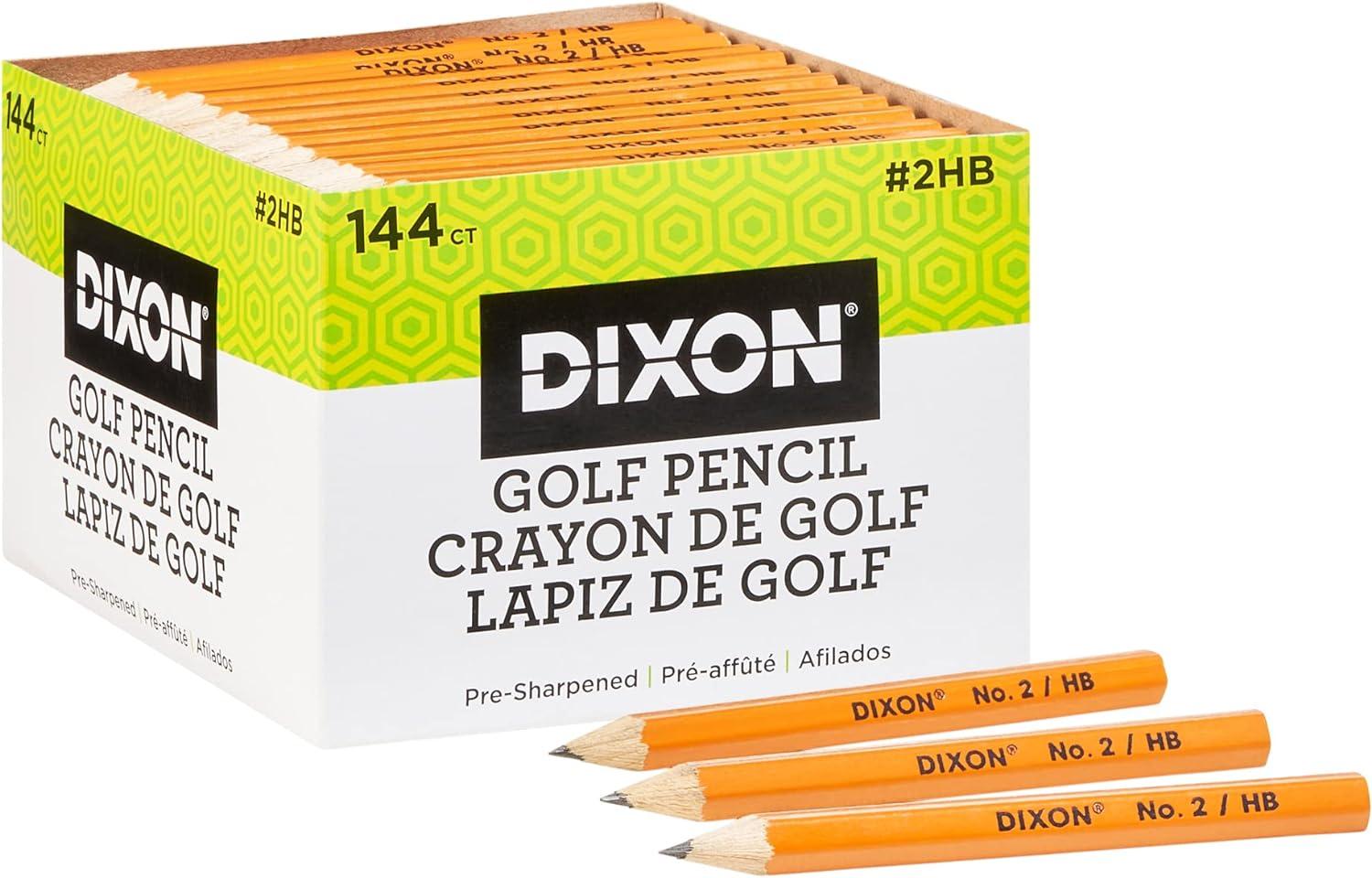 dixon golf pencil hexagonal barrel yellow finish 144-count 14998  dixon b000gp02b6