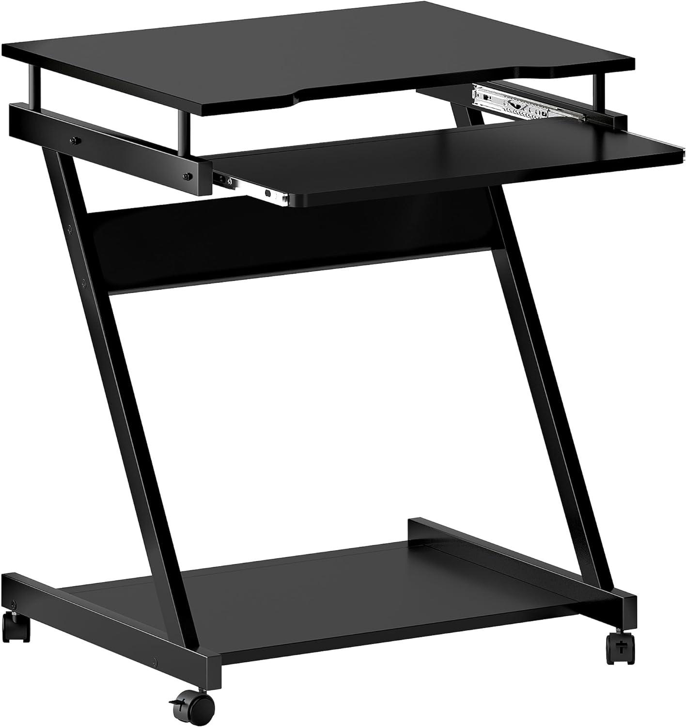 sdhyl laptop desk mobile standing laptop cart small workstation with keyboard tray work stand for small space