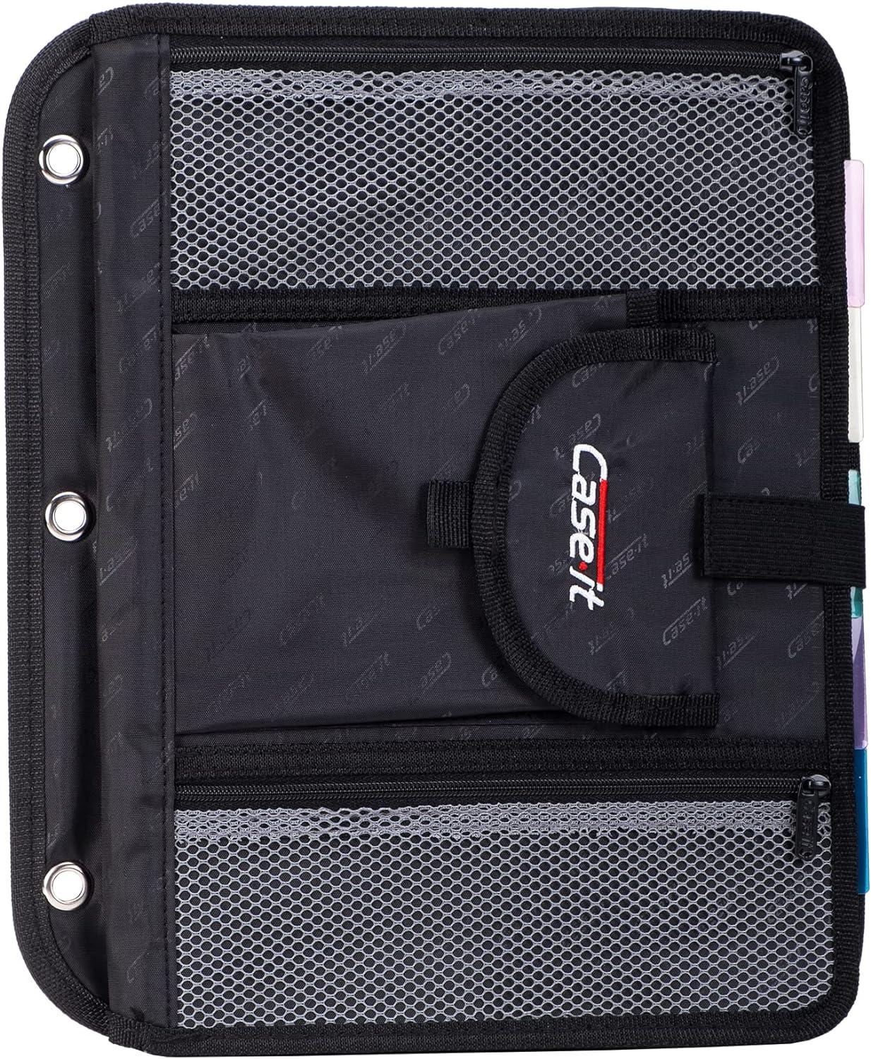 case it 5-tab binder accessory 5-colored tabbed 6 pocket expanding file fits any standard 3 ring letter size