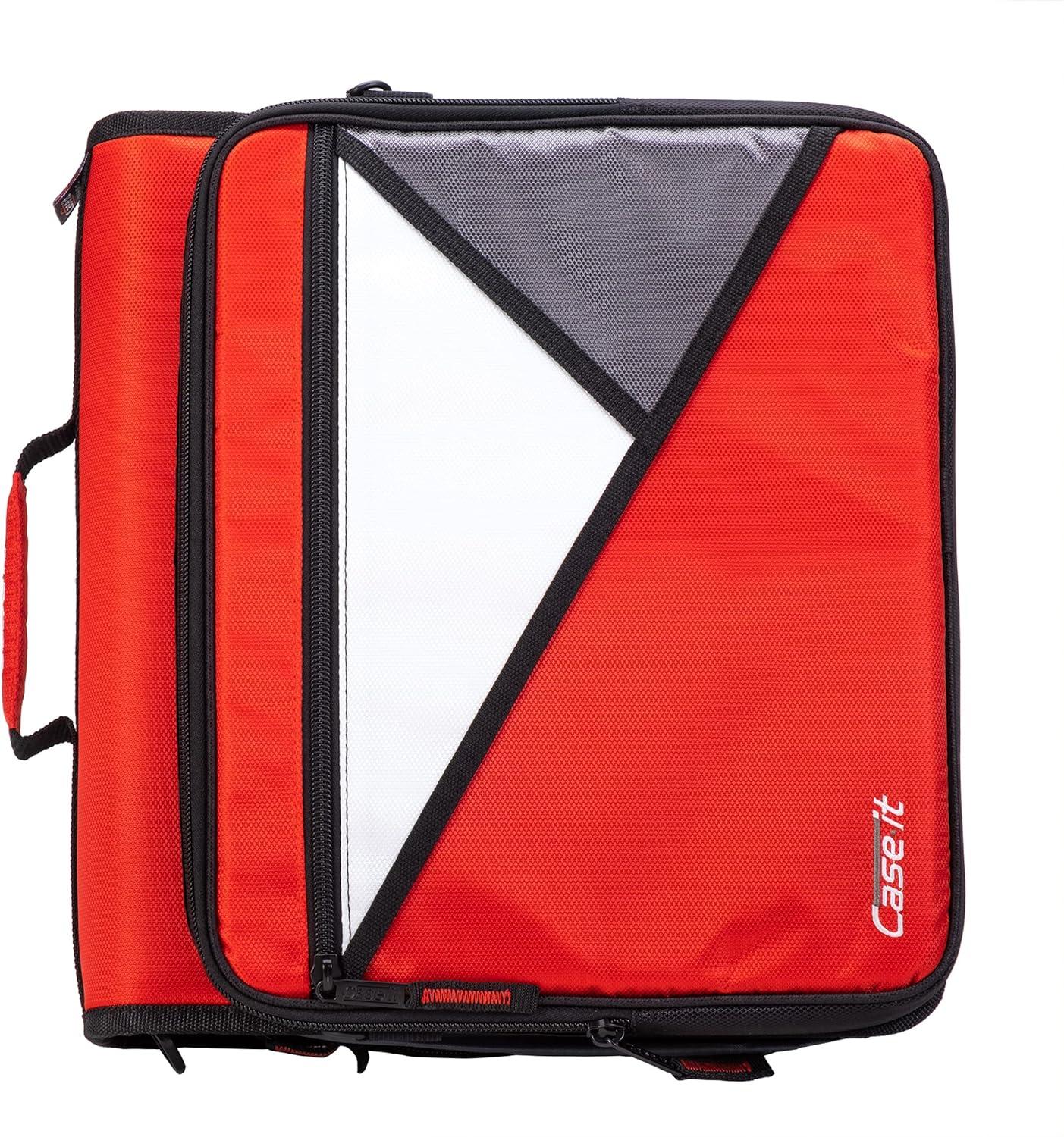 case-it the universal 2 0 zipper binder -1 5 inch o-ring - removable padded pocket holds up to 13