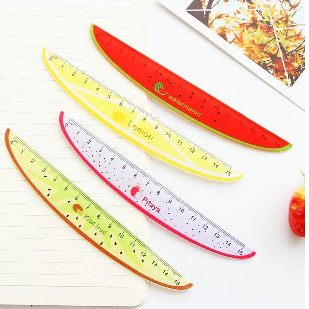 1 pcs 15cm cute plastic ruler fruit ruler for kids student novelty item stationery random color  amoyer