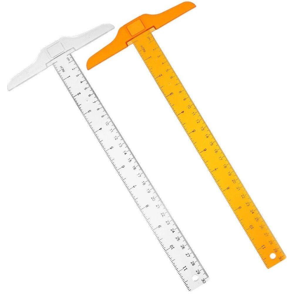 2pcs t shape ruler drafting supply 6inch15cm plastic t scale ruler professional drafting and general layout