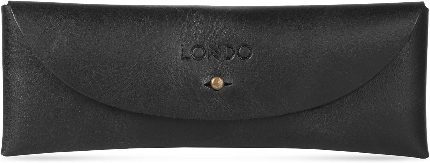 londo genuine leather pen case with metal snap fastener pencil pouch stationery bag black  londo b07ndbv32q