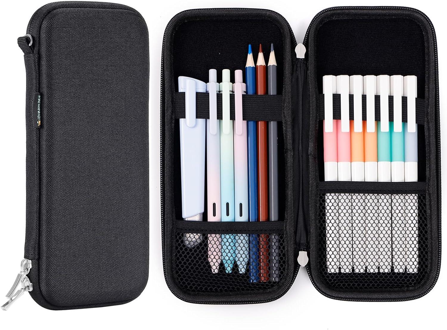 idream365 upgraded hard pencil case box for audlts durable pen carrying case with zipper black  idream365