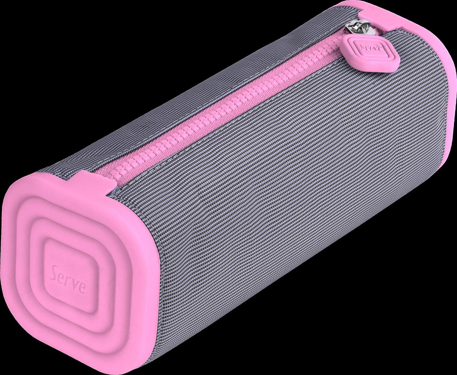 serve prismo square pencil case light gray and candy pink  serve b08pz4665b