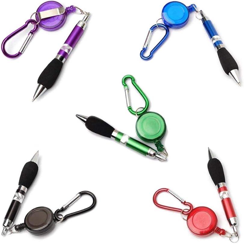 rainbowbeauty 5pcs keychain ballpoint pen multi colored retractable badge reel ball point pen multifunctional