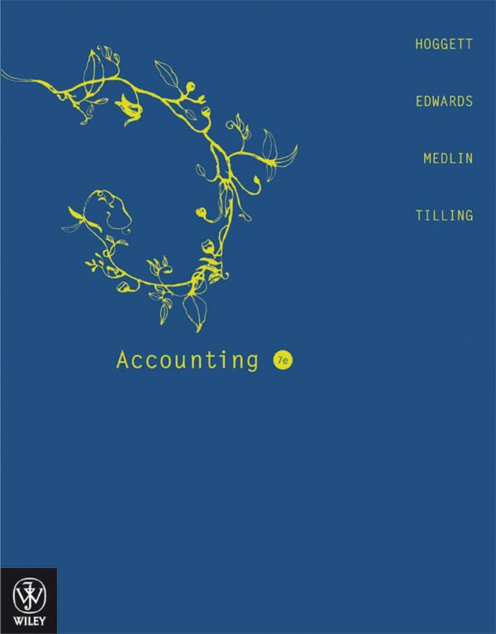 accounting 7th edition john hoggett, lew edwards, john medlin, matthew tilling 0470816759, 978-0470816752