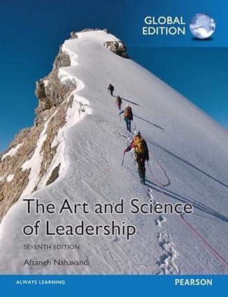 art and science of leadership 7th edition global edition afsaneh nahavandi 1292060182, 978-1292060187
