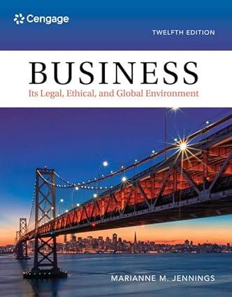 business its legal ethical and global environment 12th edition marianne m. jennings 0357447646, 978-0357447642