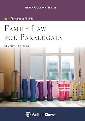 family law for paralegals 7th edition j. shoshanna ehrlich 1454873396, 978-1454873396