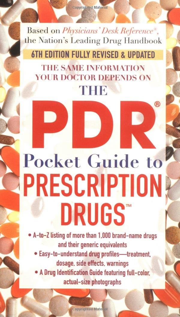 the pdr pocket guide to prescription drugs 6th edition thompson pdr 0743476697, 978-0743476690