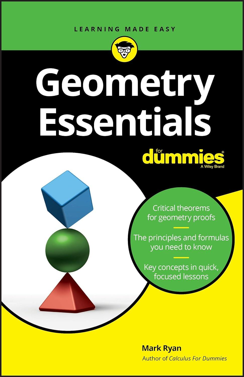 geometry essentials for dummies 1st edition mark ryan 1119590442, 978-1119590446